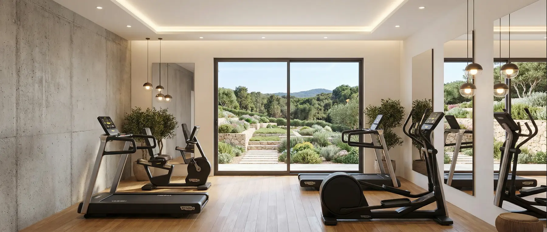 The gym facing the garden